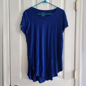 Apt. 9 Blue Relaxed Ribbed T-Shirt